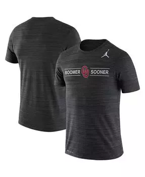 Мужская фирменная черная футболка oklahoma sooners velocity legend space dye performance Jordan, черный