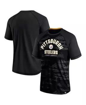 Мужская фирменная черная футболка pittsburgh steelers hail mary с регланами Fanatics, черный