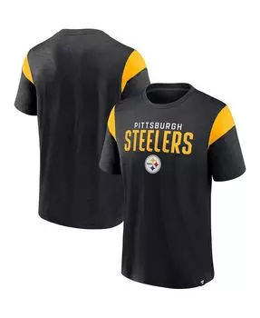 Мужская фирменная черная футболка pittsburgh steelers home stretch team Fanatics, черный