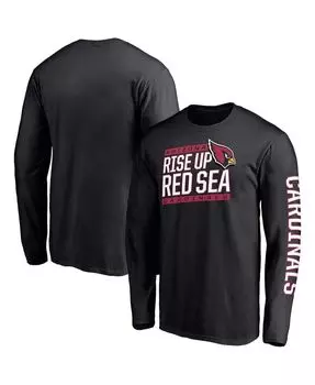 Мужская фирменная черная футболка с длинным рукавом arizona cardinals hometown collection с маской для лица Fanatics, черный