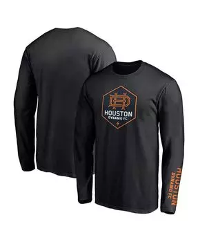 Мужская фирменная черная футболка с длинным рукавом houston dynamo с логотипом Fanatics, черный