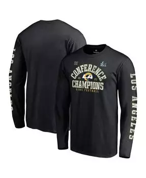 Мужская фирменная черная футболка с длинным рукавом los angeles rams 2021 nfc champions в винтажном стиле Fanatics, черный