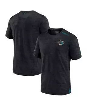 Мужская фирменная черная футболка с камуфляжным принтом san jose sharks authentic pro rink premium Fanatics, черный