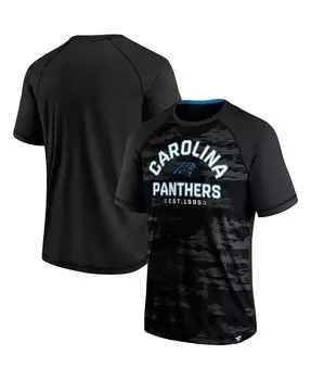 Мужская фирменная черная футболка с регланами carolina panthers hail mary raglan Fanatics, черный