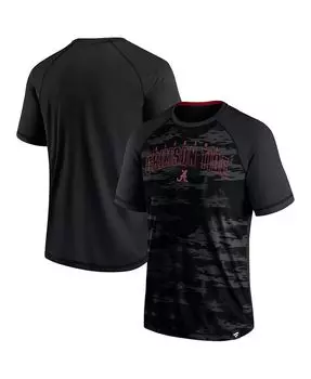 Мужская фирменная черная футболка с регланом alabama crimson tide arch outline Fanatics, черный