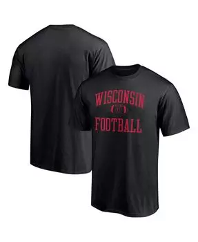 Мужская фирменная черная футболка wisconsin badgers first sprint team Fanatics, черный