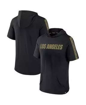 Мужская фирменная черная худи с короткими рукавами lafc definitive victory pullover hoodie Fanatics, черный