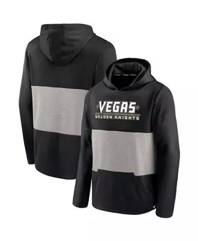 Мужская фирменная черная и серая толстовка с капюшоном vegas golden knights prep с цветными блоками Fanatics, мульти