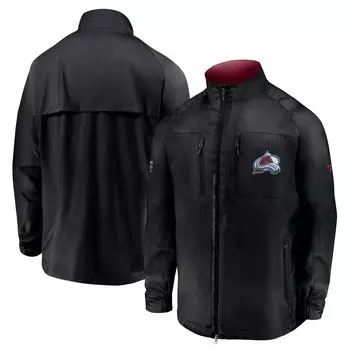 Мужская фирменная черная куртка Colorado Avalanche Authentic Pro Locker Room Rink с молнией во всю длину реглан Fanatics