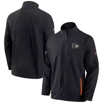 Мужская фирменная черная куртка Philadelphia Flyers Authentic Pro Rink Coaches с молнией во всю длину Fanatics