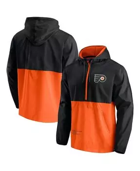 Мужская фирменная черная, оранжевая куртка philadelphia flyers thrill seeker anorak с молнией до половины Fanatics, мульти