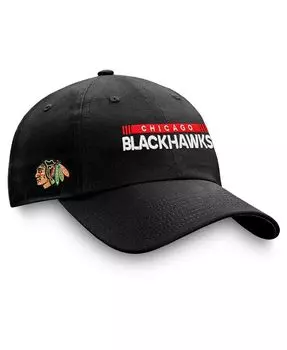 Мужская фирменная черная регулируемая кепка Chicago Blackhawks Authentic Pro Rink Fanatics