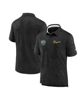 Мужская фирменная черная рубашка-поло pittsburgh penguins 2023 nhl winter classic authentic pro polo Fanatics, черный