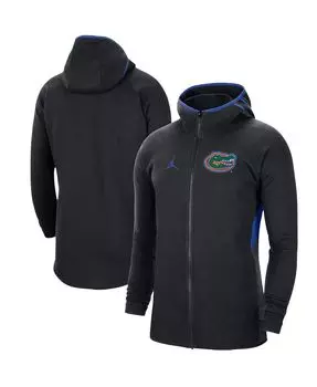 Мужская фирменная черная толстовка с капюшоном на молнии florida gators basketball showtime raglan performance Jordan, черный
