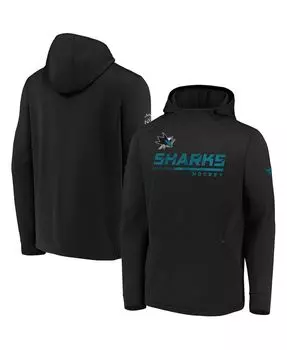 Мужская фирменная черная толстовка с капюшоном san jose sharks authentic pro locker room Fanatics, черный