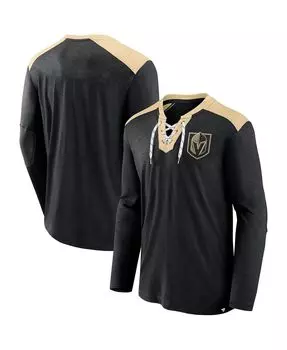 Мужская фирменная черная, золотая футболка vegas golden knights special edition 2.0 с длинным рукавом и шнуровкой Fanatics, мульти