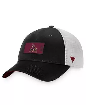 Мужская фирменная черно-белая кепка Arizona Coyotes Authentic Pro Rink Trucker Snapback Fanatics