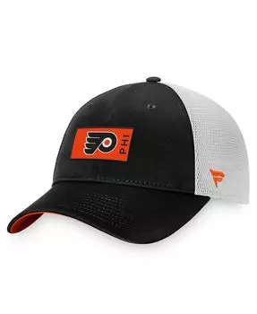 Мужская фирменная черно-белая кепка Philadelphia Flyers Authentic Pro Rink Trucker Snapback Fanatics