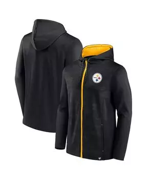 Мужская фирменная черно-золотая толстовка с капюшоном pittsburgh steelers ball carrier с молнией во всю длину Fanatics, мульти