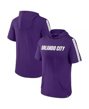 Мужская фирменная фиолетовая толстовка с короткими рукавами orlando city sc definitive victory pullover hoodie Fanatics, фиолетовый