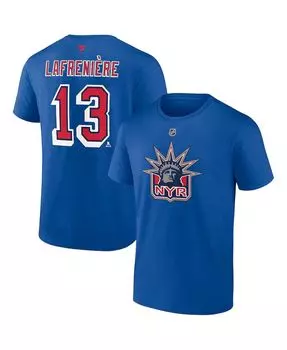 Мужская фирменная футболка alexis lafreniere royal new york rangers special edition 2.0 с именем и номером Fanatics