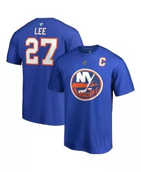 Мужская фирменная футболка anders lee royal new york islanders с именем и номером Fanatics