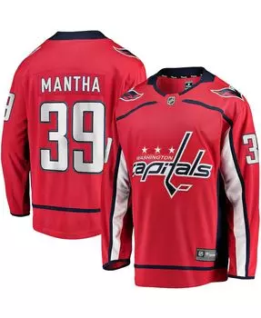 Мужская фирменная футболка anthony mantha red washington capitals home premier breakaway player Fanatics, красный