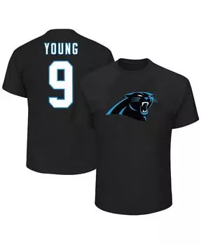 Мужская фирменная футболка Bryce Young Black Carolina Panthers Big and Tall с именем и номером игрока Fanatics, черный