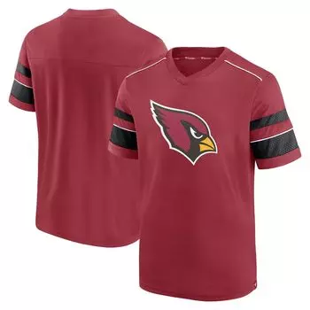 Мужская фирменная футболка Cardinal Arizona Cardinals с фактурной решеткой и v-образным вырезом Fanatics