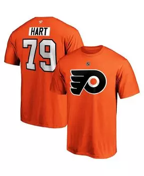 Мужская фирменная футболка carter hart orange philadelphia flyers big and tall name &amp; number Fanatics