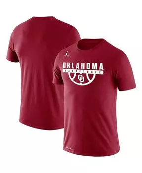 Мужская фирменная футболка crimson oklahoma sooners basketball drop legend performance Jordan