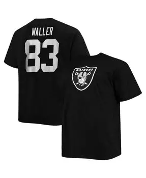 Мужская фирменная футболка darren waller black las vegas raiders big and tall player с именем и номером Fanatics, черный