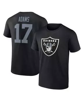 Мужская фирменная футболка davante adams black las vegas raiders player icon с именем и номером Fanatics, черный