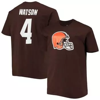 Мужская фирменная футболка Deshaun Watson Brown Cleveland Browns Big & Tall с именем и номером игрока Fanatics