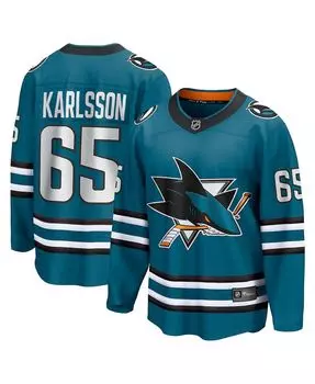 Мужская фирменная футболка erik karlsson teal san jose sharks home premier breakaway player jersey Fanatics, бирюзовый
