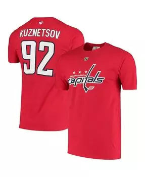 Мужская фирменная футболка evgeny kuznetsov red washington capitals с именем и номером Fanatics, красный