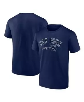 Мужская фирменная футболка gerrit cole navy new york yankees с именем и номером игрока Fanatics, синий