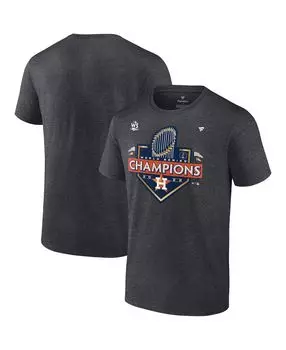 Мужская фирменная футболка heather charcoal houston astros 2022 world series champions в раздевалке с коротким рукавом Fanatics, мульти