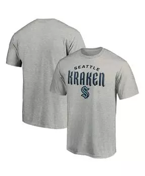 Мужская фирменная футболка heather grey seattle kraken team lockup Fanatics, мульти
