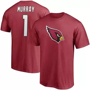 Мужская фирменная футболка Kyler Murray Cardinal Arizona Cardinals со значком игрока, именем и номером Fanatics