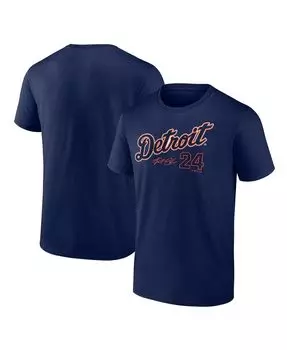 Мужская фирменная футболка miguel cabrera navy detroit tigers с именем и номером игрока Fanatics, синий