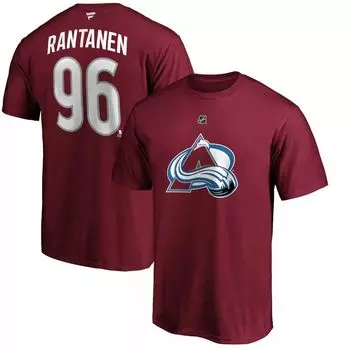 Мужская фирменная футболка Mikko Rantanen Burgundy Colorado Avalanche Team с аутентичным именем и номером Stack Fanatics
