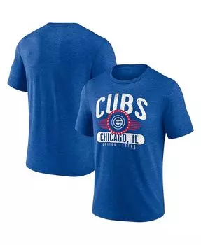 Мужская фирменная футболка royal chicago cubs badge of honor с меланжевым покрытием tri-blend tri-blend Fanatics, мульти
