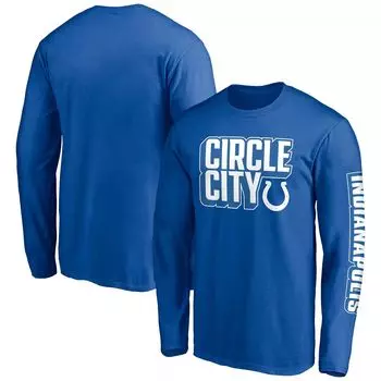 Мужская фирменная футболка с длинными рукавами и маской для лица Royal Indianapolis Colts Hometown Collection Fanatics