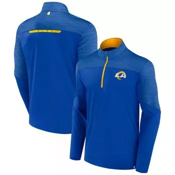 Мужская фирменная футболка с молнией до половины молнии Royal Los Angeles Rams Defender Fanatics