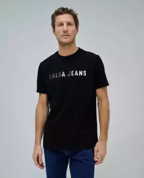 Мужская фирменная футболка Salsa Jeans, чёрный