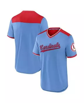 Мужская фирменная голубо-красная футболка st. louis cardinals true classics walk-off с v-образным вырезом Fanatics, мульти