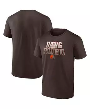 Мужская фирменная коричневая футболка cleveland browns dawg pound heavy hitter Fanatics, коричневый