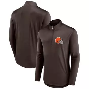 Мужская фирменная коричневая футболка с молнией четверть четверти Cleveland Browns Tough Minded Fanatics