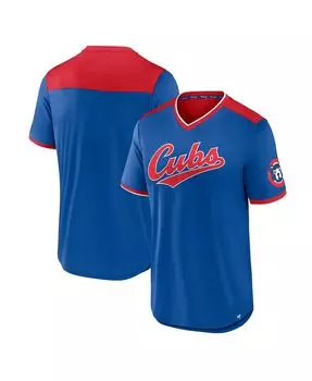 Мужская фирменная королевская, красная футболка chicago cubs true classics walk-off с v-образным вырезом Fanatics, мульти
